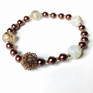 🎇 NWT Wire Wrapped Artisan Pearl Bracelet Gift